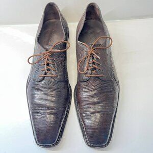 Belvedere Men’s Genuine Lizard Leather Dress Shoes – Brown Size: US 11